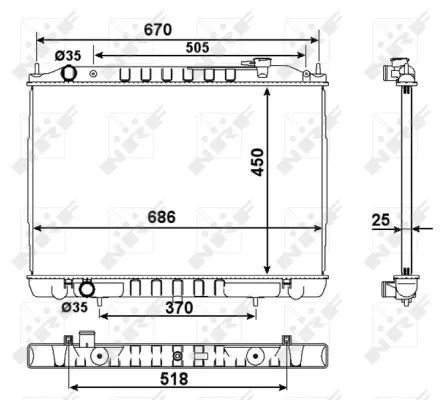 NRF Radiator, engine cooling (58418)