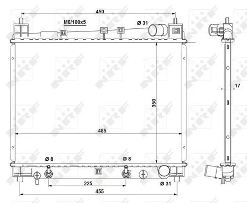 NRF Radiator, engine cooling (53212)