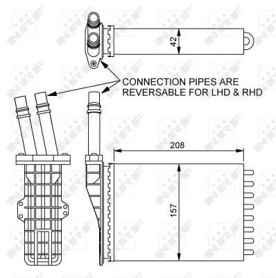NRF Heat Exchanger, interior heating (54245)