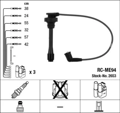 NGK Ignition Cable Kit (2653)