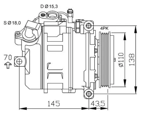 NRF Compressor, air conditioning (32520)