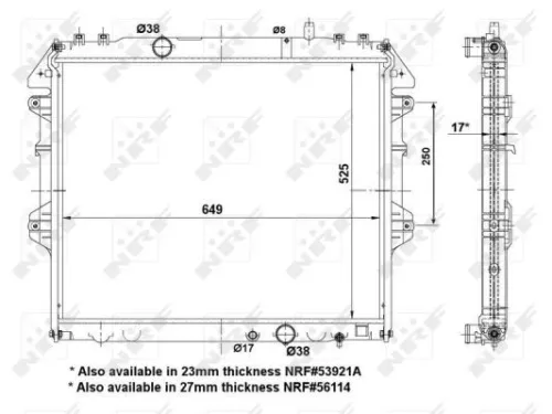 NRF Radiator, engine cooling (53921)