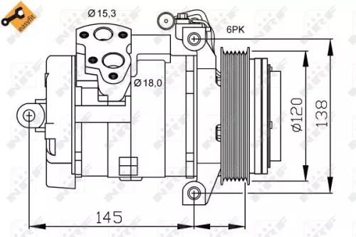 NRF Compressor, air conditioning (32698)