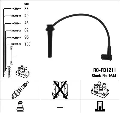 NGK Ignition Cable Kit (1644)
