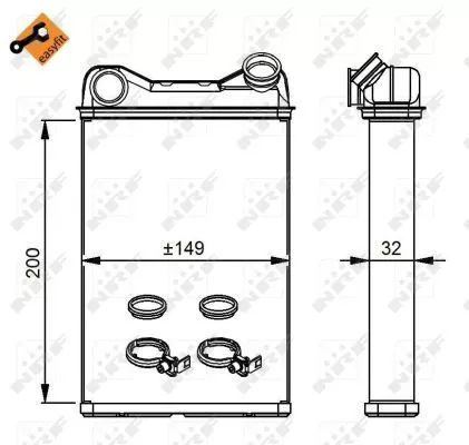 NRF Heat Exchanger, interior heating (54292)