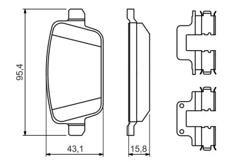 BOSCH Brake Pad Set, disc brake (0 986 494 639)
