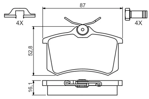 BOSCH Brake Pad Set, disc brake (0 986 494 621)