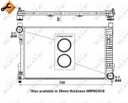 NRF Radiator, engine cooling (55310)