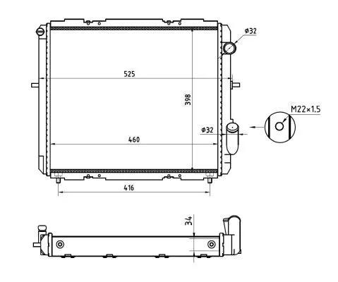 NRF Radiator, engine cooling (507345A)