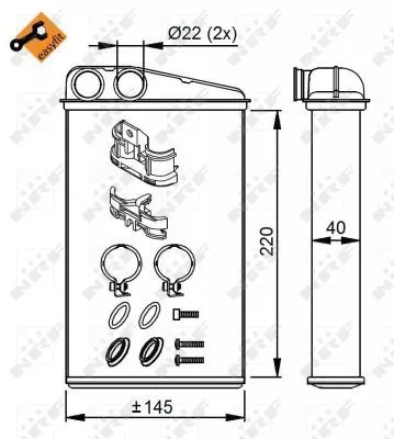 NRF Heat Exchanger, interior heating (54272)