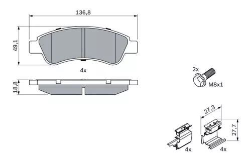 BOSCH Brake Pad Set, disc brake (0 986 494 623)