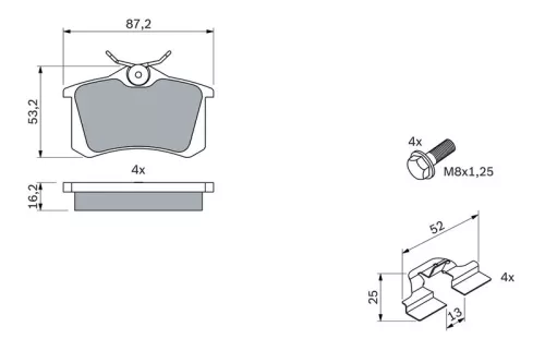 BOSCH Brake Pad Set, disc brake (0 986 494 600)