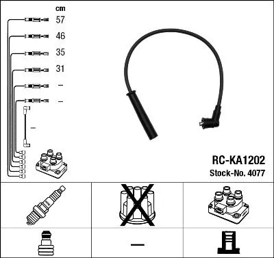 NGK Ignition Cable Kit (4077)