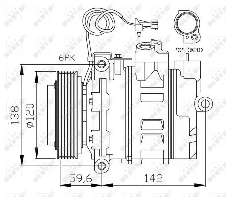 NRF Compressor, air conditioning (32377)