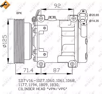 NRF Compressor, air conditioning (32742)