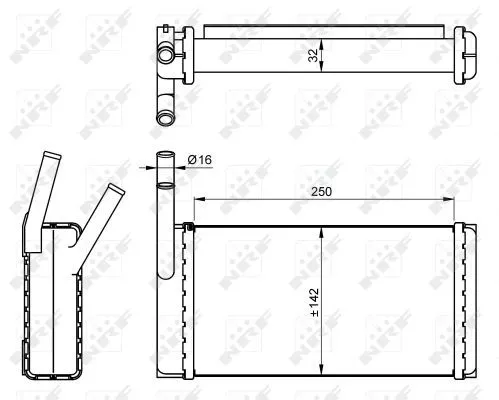 NRF Heat Exchanger, interior heating (54265)