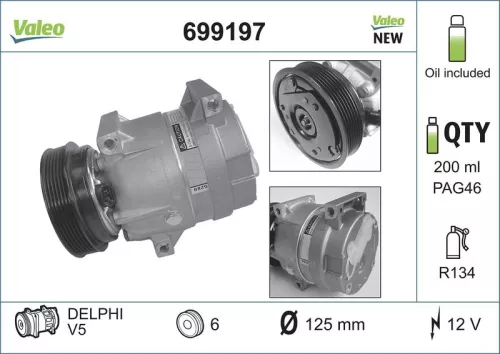 VALEO Compressor, air conditioning (699197)