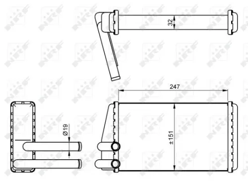 NRF Heat Exchanger, interior heating (54267)