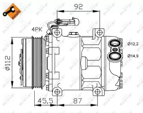 NRF Compressor, air conditioning (32701)