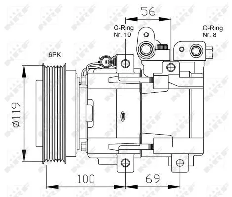 NRF Compressor, air conditioning (32755G)