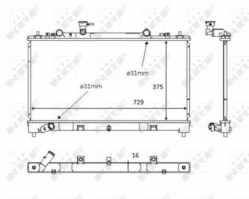 NRF Radiator, engine cooling (58381)