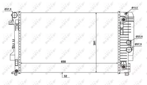 NRF Radiator, engine cooling (58440)