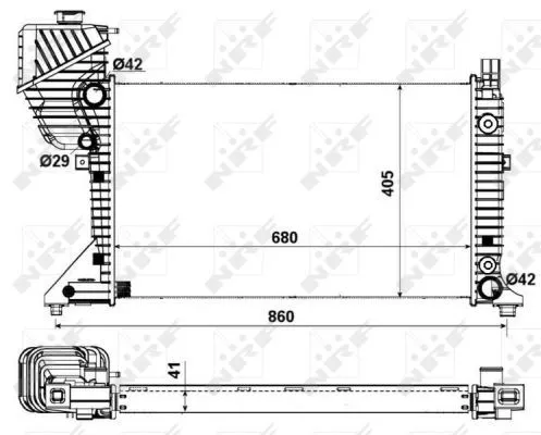 NRF Radiator, engine cooling (55349A)