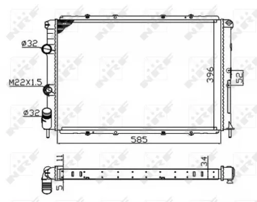 NRF Radiator, engine cooling (509503A)