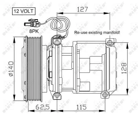 NRF Compressor, air conditioning (32661)