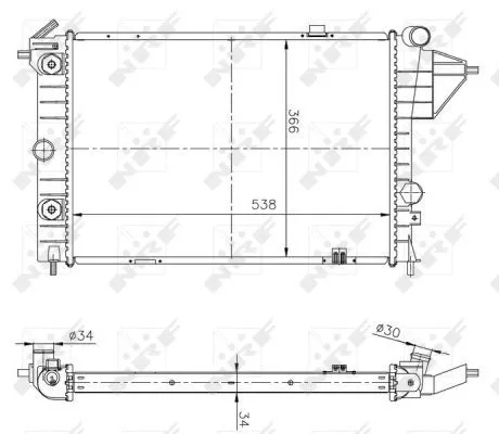 NRF Radiator, engine cooling (513508A)