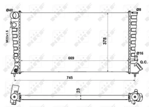 NRF Radiator, engine cooling (58189A)