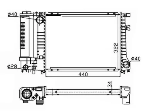 NRF Radiator, engine cooling (53426A)