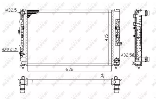 NRF Radiator, engine cooling (539504A)