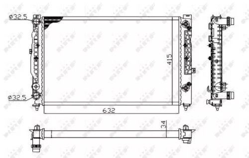 NRF Radiator, engine cooling (529504A)
