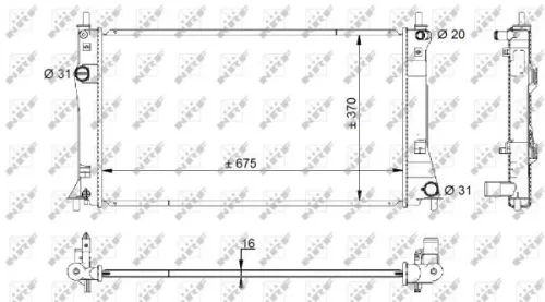 NRF Radiator, engine cooling (59205)