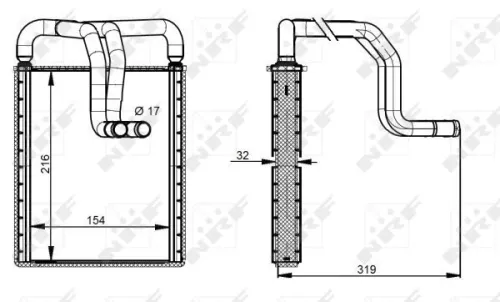 NRF Heat Exchanger, interior heating (54335)