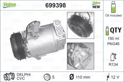 VALEO Compressor, air conditioning (699398)