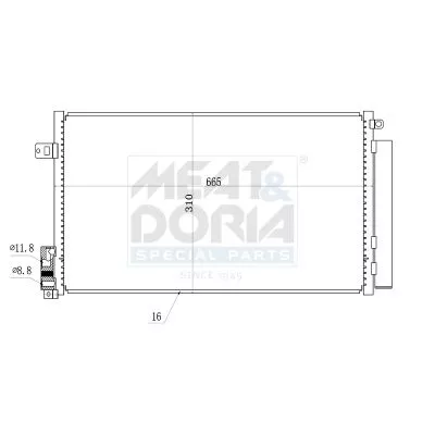 MEAT & DORIA Condenser, air conditioning (991019)