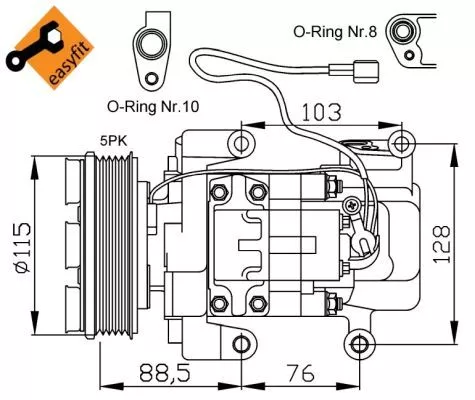 NRF Compressor, air conditioning (32681)