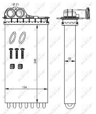 NRF Heat Exchanger, interior heating (54332)