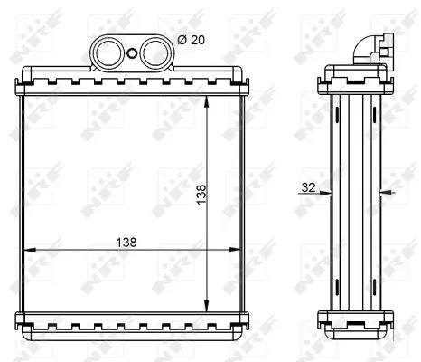 NRF Heat Exchanger, interior heating (54345)