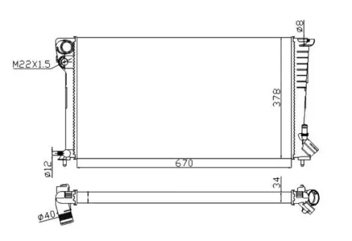 NRF Radiator, engine cooling (509510A)
