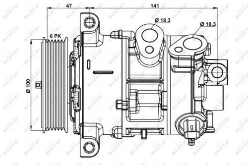 NRF Compressor, air conditioning (32882)