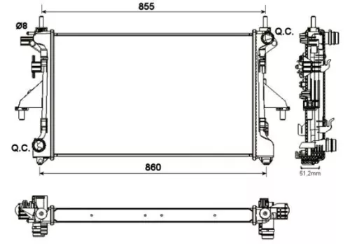 NRF Radiator, engine cooling (54204A)