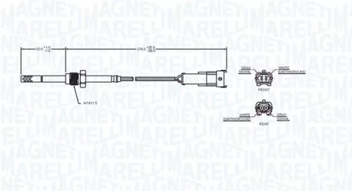 MAGNETI MARELLI Sensor, exhaust gas temperature (172000163010)