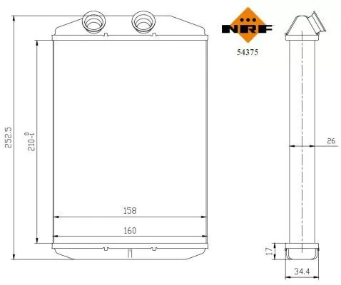 NRF Heat Exchanger, interior heating (54375)