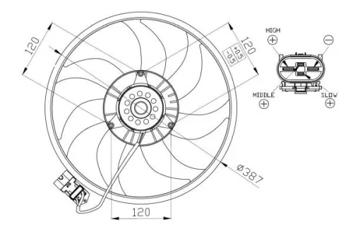 NRF Fan, engine cooling (47914)