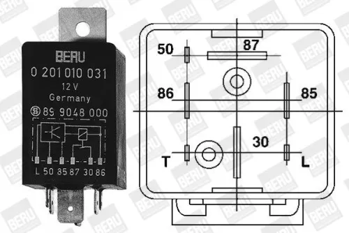 BorgWarner (BERU) Relay, glow plug system (GR031)