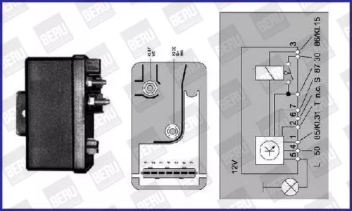 BorgWarner (BERU) Relay, glow plug system (GR054)
