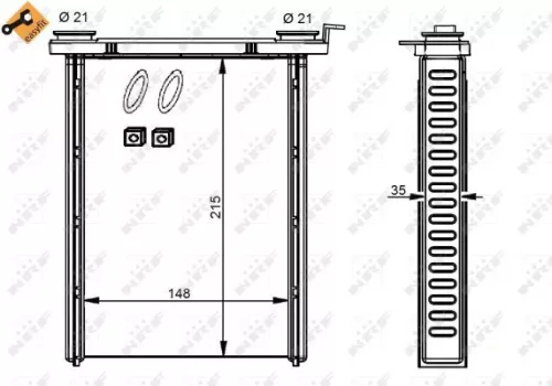 NRF Heat Exchanger, interior heating (54346)